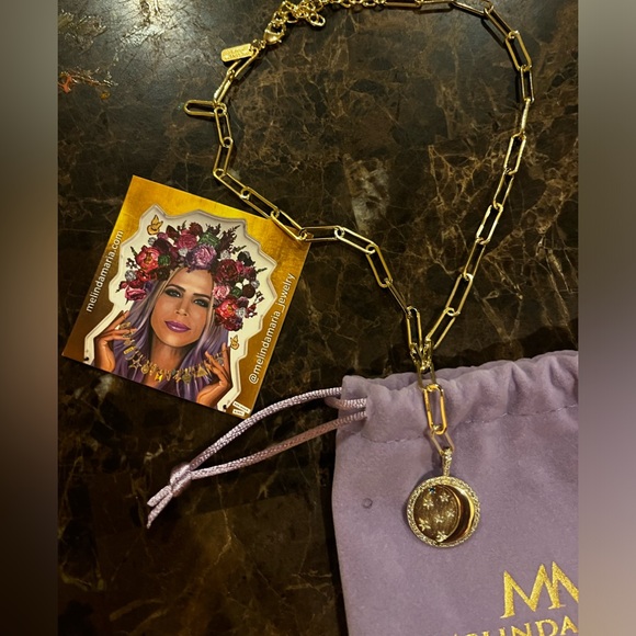 COPY - NEW Melinda Maria Moon Star Diamond Gold Necklace - Picture 3 of 6